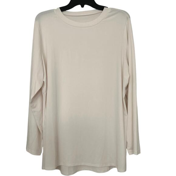 Susan Graver Tops - Susan Graver Modern Essentials Liquid Knit Neutral Cream Long sleeve Top 1X